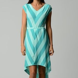 Turquoise Chevron high-low dress